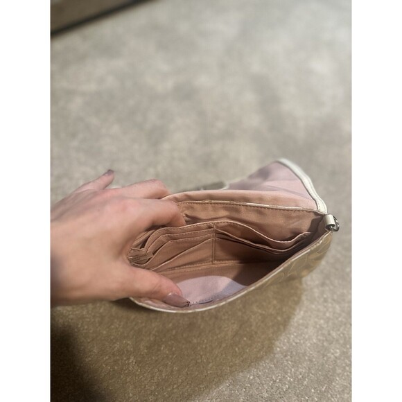 Coach Kristin Signature Wristlet Beige Canvas White Leather, Small Purse Bag - Picture 8 of 14